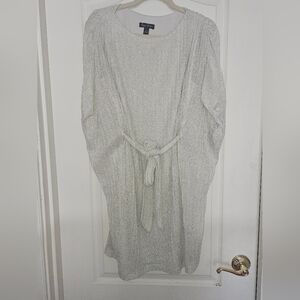 Maggy Boutique Silver Sparkly Dress with Belt NWT
